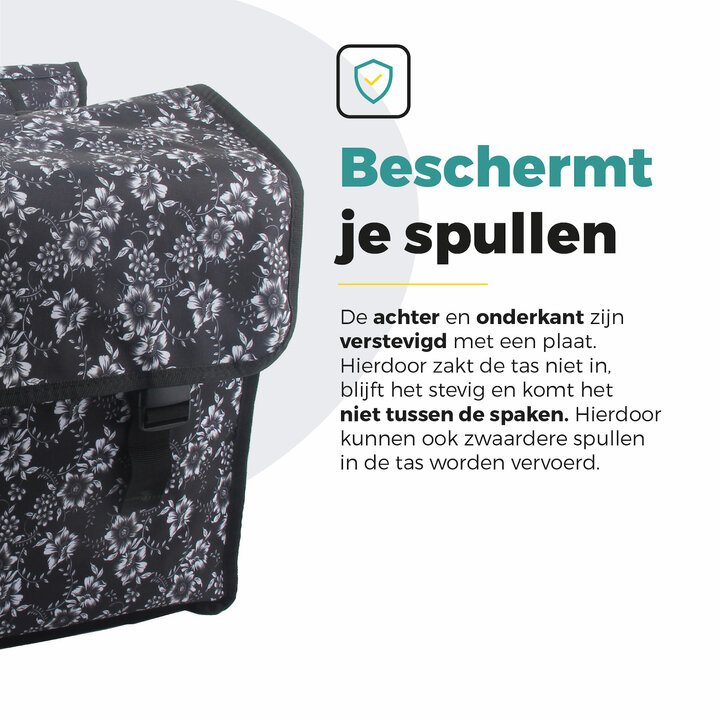 Voltano Dubbele Fietstas Floral Elegance - 38 Liter - Waterdicht Polyester
