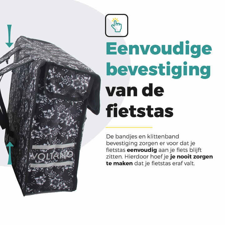 Voltano Dubbele Fietstas Floral Elegance - 38 Liter - Waterdicht Polyester
