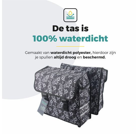 Voltano Dubbele Fietstas Floral Elegance - 38 Liter - Waterdicht Polyester