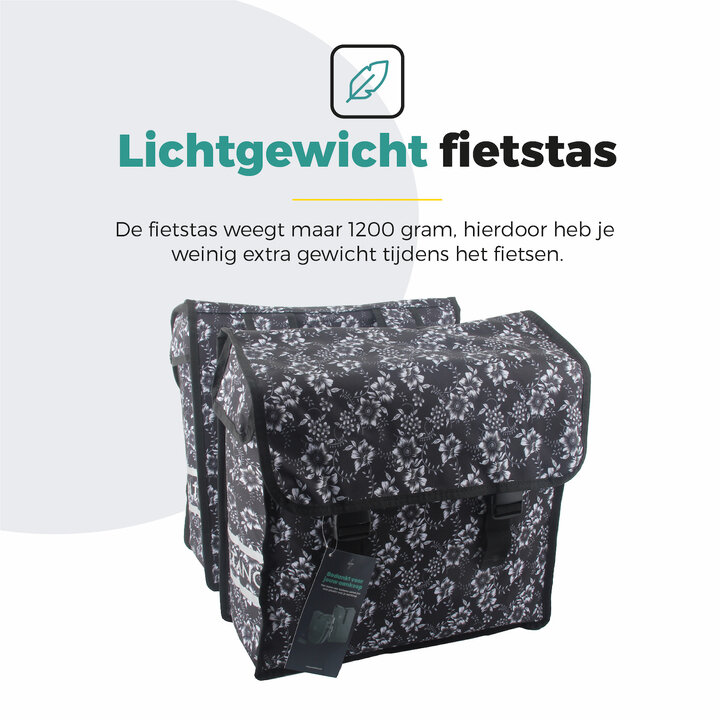 Voltano Dubbele Fietstas Floral Elegance - 38 Liter - Waterdicht Polyester