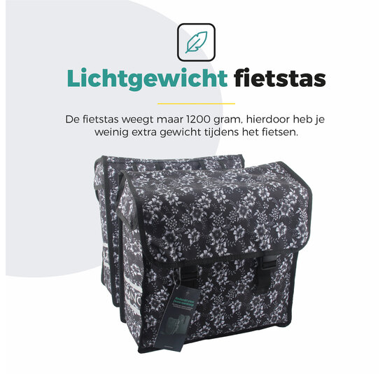 Voltano Dubbele Fietstas Floral Elegance - 38 Liter - Waterdicht Polyester