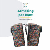 Voltano Dubbele Fietstas XXL - Floral Fiesta - 60 Liter