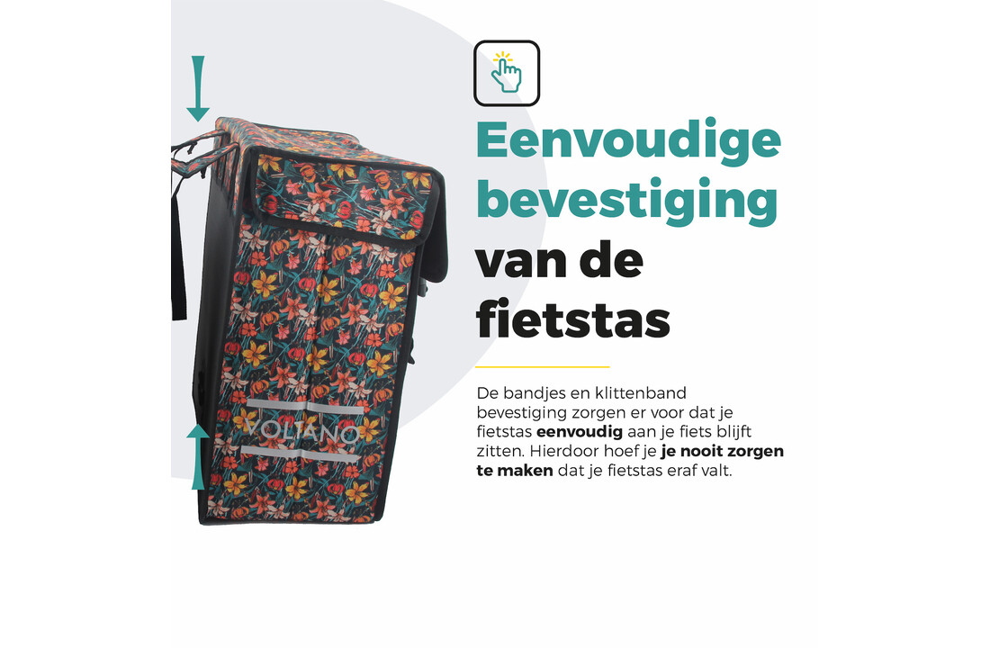 Voltano Dubbele Fietstas XXL - Floral Fiesta - 60 Liter
