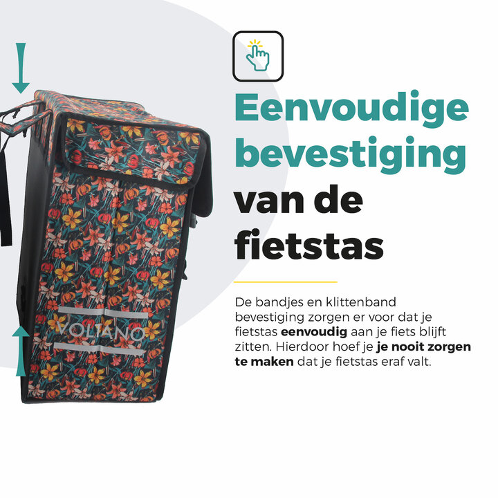 Voltano Dubbele Fietstas XXL - Floral Fiesta - 60 Liter