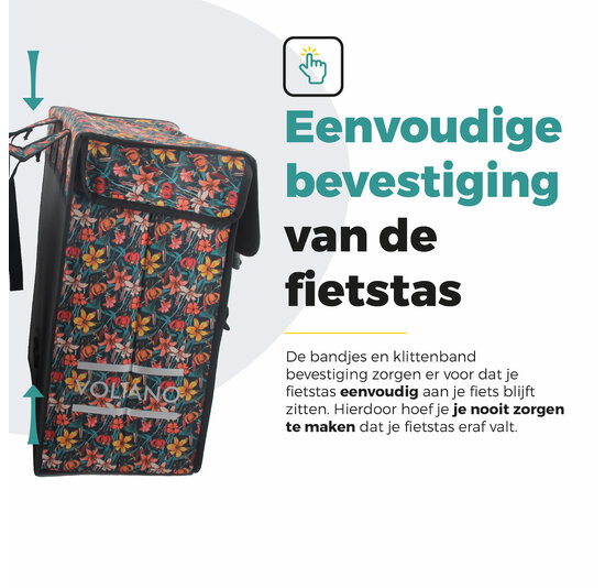 Voltano Dubbele Fietstas XXL - Floral Fiesta - 60 Liter