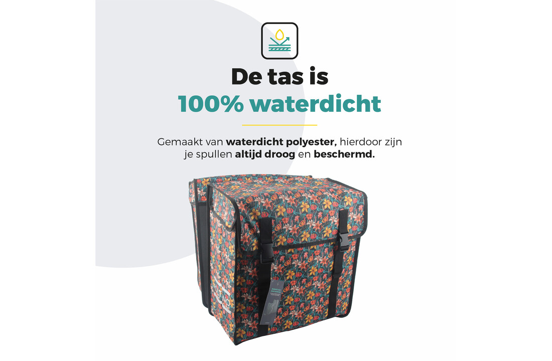 Voltano Dubbele Fietstas XXL - Floral Fiesta - 60 Liter
