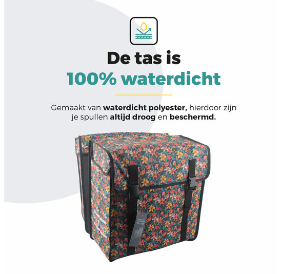 Voltano Dubbele Fietstas XXL - Floral Fiesta - 60 Liter