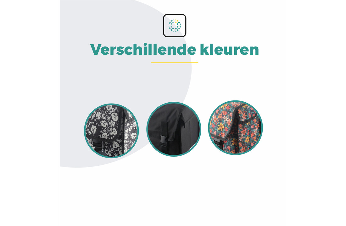 Voltano Dubbele Fietstas XXL - Floral Fiesta - 60 Liter