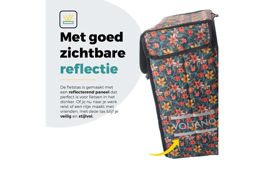 Voltano Dubbele Fietstas XXL - Floral Fiesta - 60 Liter