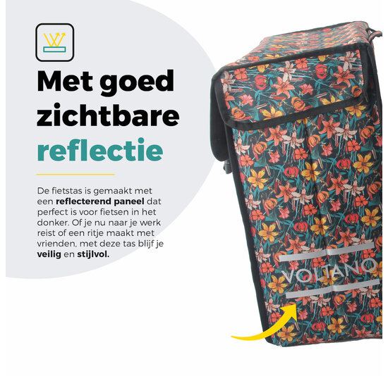 Voltano Dubbele Fietstas XXL - Floral Fiesta - 60 Liter
