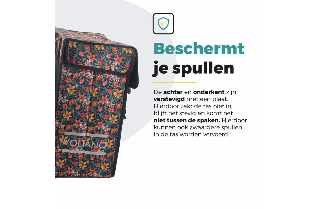 Voltano Dubbele Fietstas XXL - Floral Fiesta - 60 Liter
