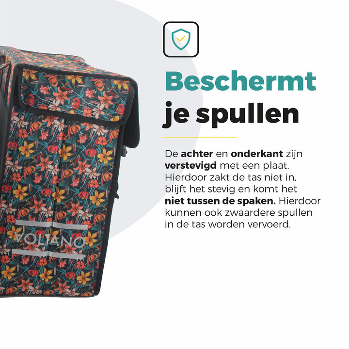 Voltano Dubbele Fietstas XXL - Floral Fiesta - 60 Liter