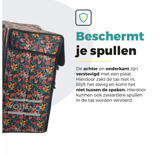 Voltano Dubbele Fietstas XXL - Floral Fiesta - 60 Liter