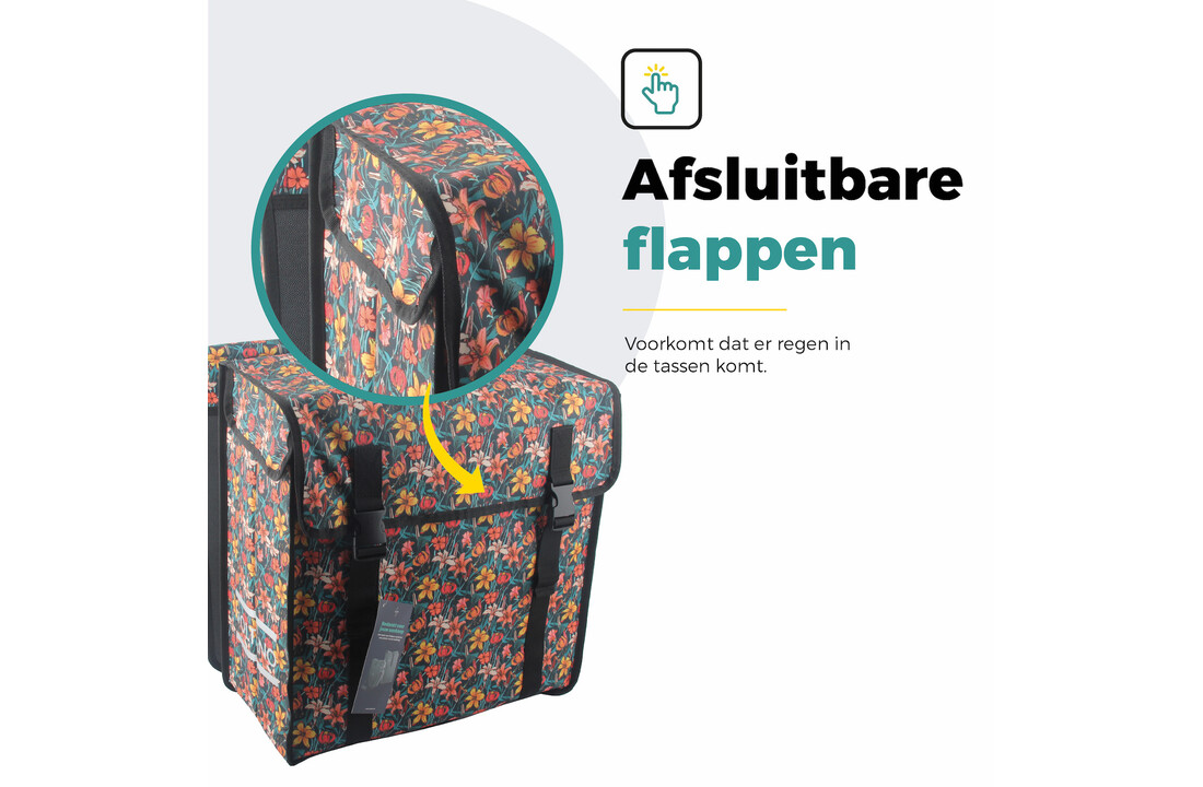 Voltano Dubbele Fietstas XXL - Floral Fiesta - 60 Liter