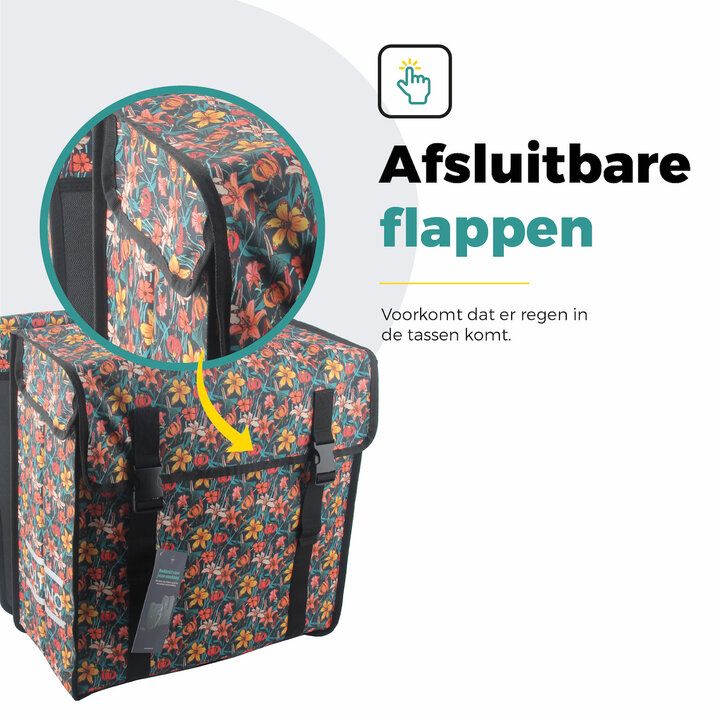 Voltano Dubbele Fietstas XXL - Floral Fiesta - 60 Liter