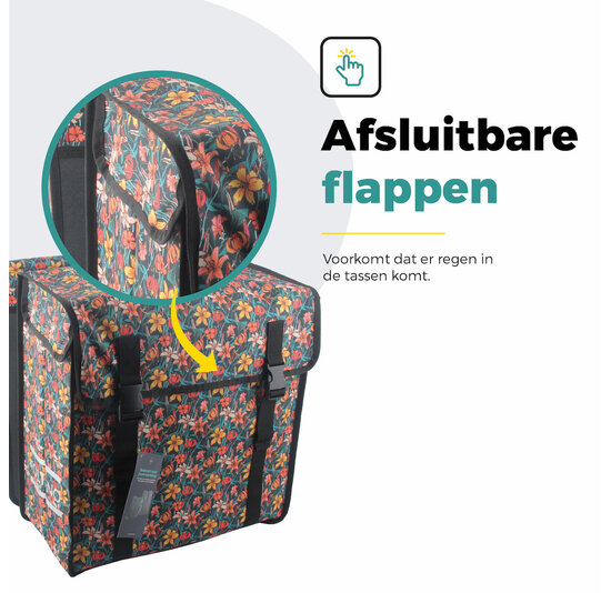 Voltano Dubbele Fietstas XXL - Floral Fiesta - 60 Liter