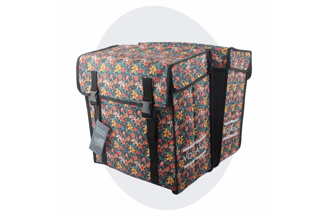Voltano Dubbele Fietstas XXL - Floral Fiesta - 60 Liter