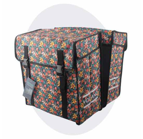 Voltano Dubbele Fietstas XXL - Floral Fiesta - 60 Liter