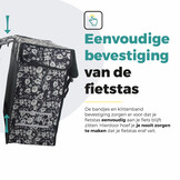 Voltano Dubbele Fietstas XXL - Midnight Blossom - 60 Liter