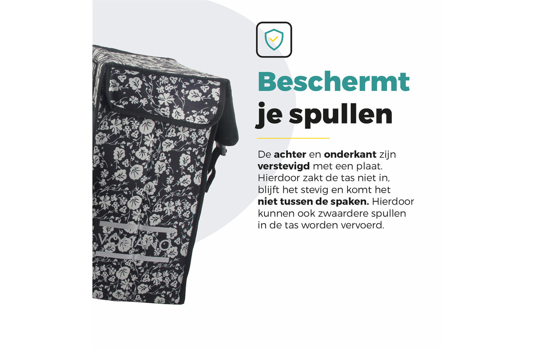 Voltano Dubbele Fietstas XXL - Midnight Blossom - 60 Liter