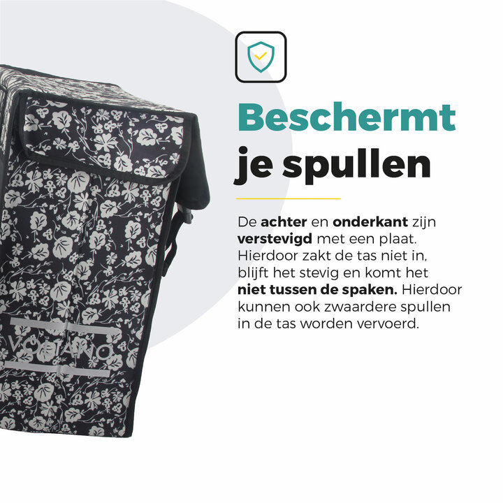 Voltano Dubbele Fietstas XXL - Midnight Blossom - 60 Liter