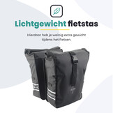 Voltano Dubbele Fietstas Rolltop - Zwart - 48 Liter - 100% Waterdicht