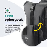 Voltano Dubbele Fietstas Rolltop - Zwart - 48 Liter - 100% Waterdicht