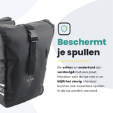 Voltano Dubbele Fietstas Rolltop - Zwart - 48 Liter - 100% Waterdicht