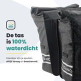 Voltano Dubbele Fietstas Rolltop - Zwart - 48 Liter - 100% Waterdicht
