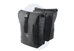 Voltano Dubbele Fietstas Rolltop - Zwart