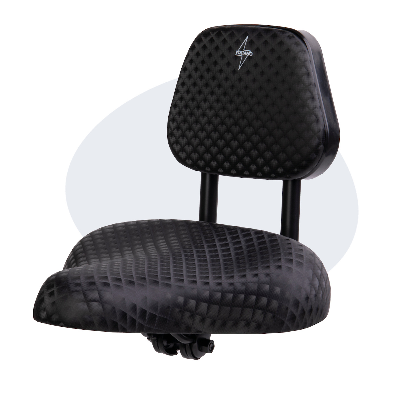 Voltano Fietszadel Met Rugsteun / Rugleuning - Zwart - Verstelbaar - Waterdicht - Gratis Zadelstrop