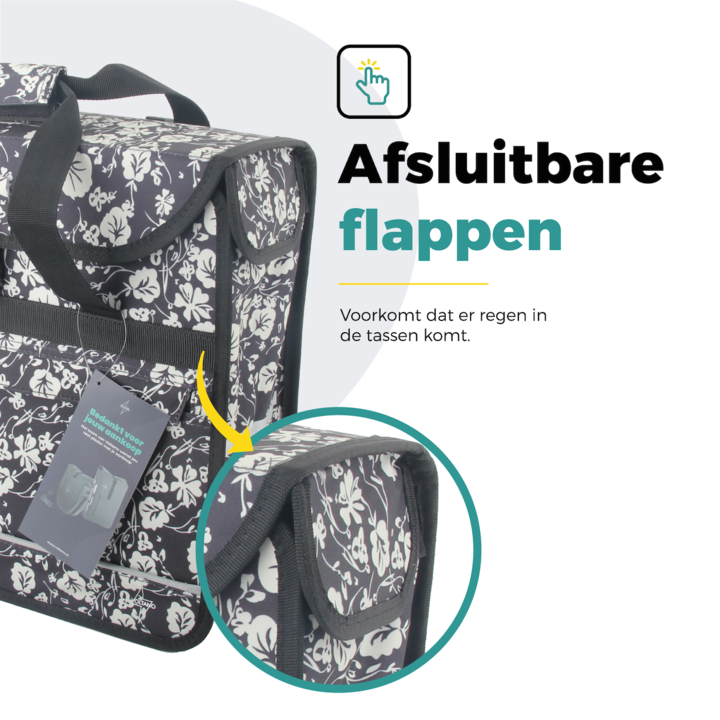 Voltano Voorgevormde Enkele Fietstas / Pakaftas - Midnight Blossom - 17L