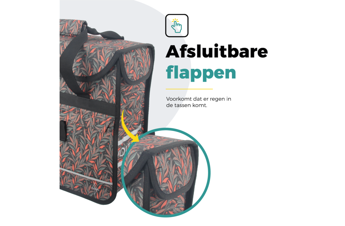 Voltano Voorgevormde Enkele Fietstas / Pakaftas - Crimson Leaf - 17L