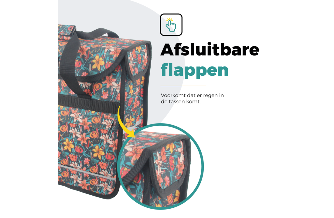 Voltano Voorgevormde Enkele Fietstas / Pakaftas - Floral Fiesta - 17L