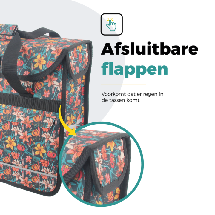 Voltano Voorgevormde Enkele Fietstas / Pakaftas - Floral Fiesta - 17L
