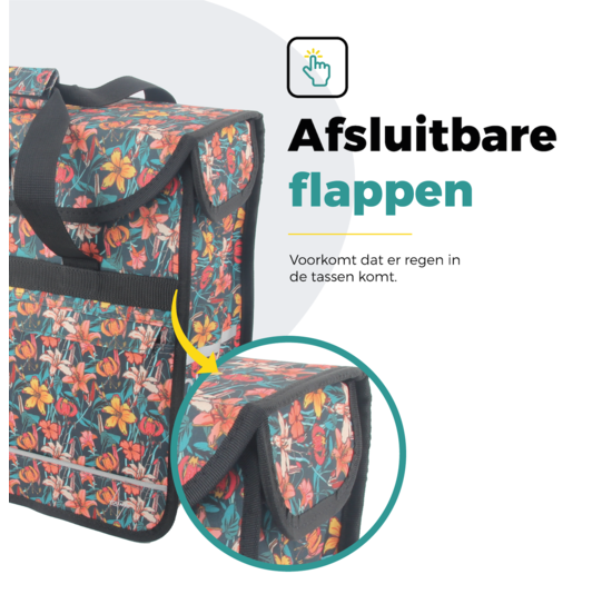 Voltano Voorgevormde Enkele Fietstas / Pakaftas - Floral Fiesta - 17L