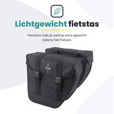 Voltano Dubbele Fietstas Urban Flow XL Afgeschuind - Zwart - 40 Liter - Waterdicht Polyester