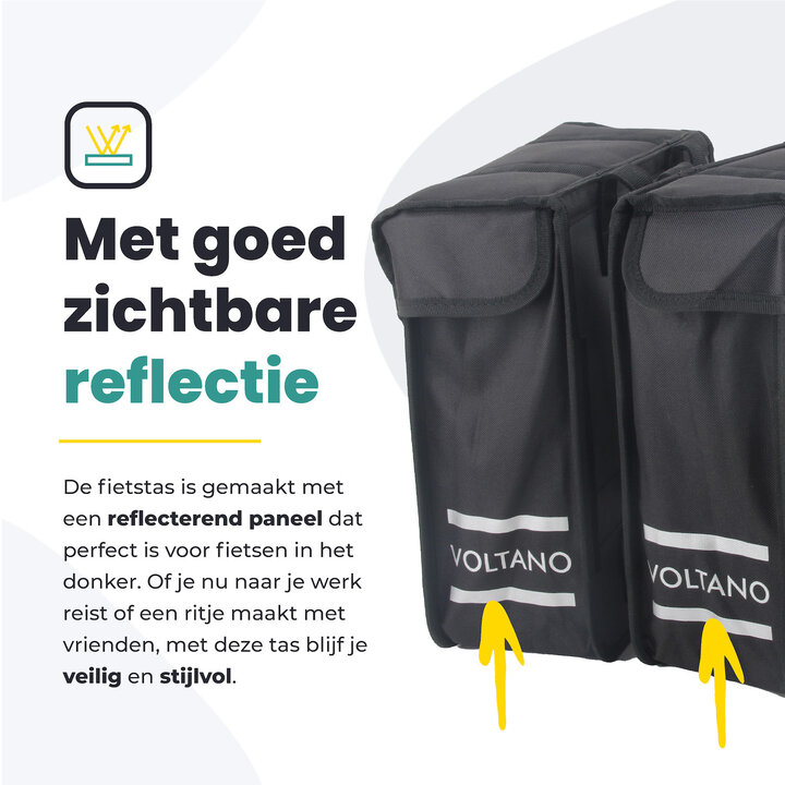 Voltano Dubbele Fietstas Urban Flow XL Afgeschuind - Zwart - 40 Liter - Waterdicht Polyester