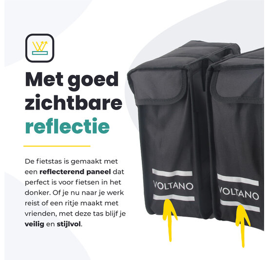 Voltano Dubbele Fietstas Urban Flow XL Afgeschuind - Zwart - 40 Liter - Waterdicht Polyester