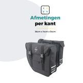 Voltano Dubbele Fietstas Urban Flow XL Afgeschuind - Zwart - 40 Liter - Waterdicht Polyester