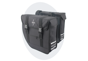 Voltano Dubbele Fietstas Urban Flow XL Afgeschuind - Zwart