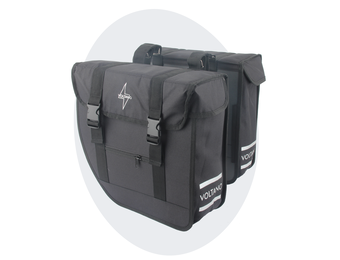 Voltano Dubbele Fietstas Urban Flow XL Afgeschuind - Zwart