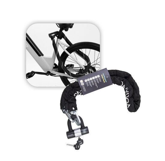 Voltano ART3 Kettingslot Met Hangslot - Zwart - 130 CM - ART 3 Slot