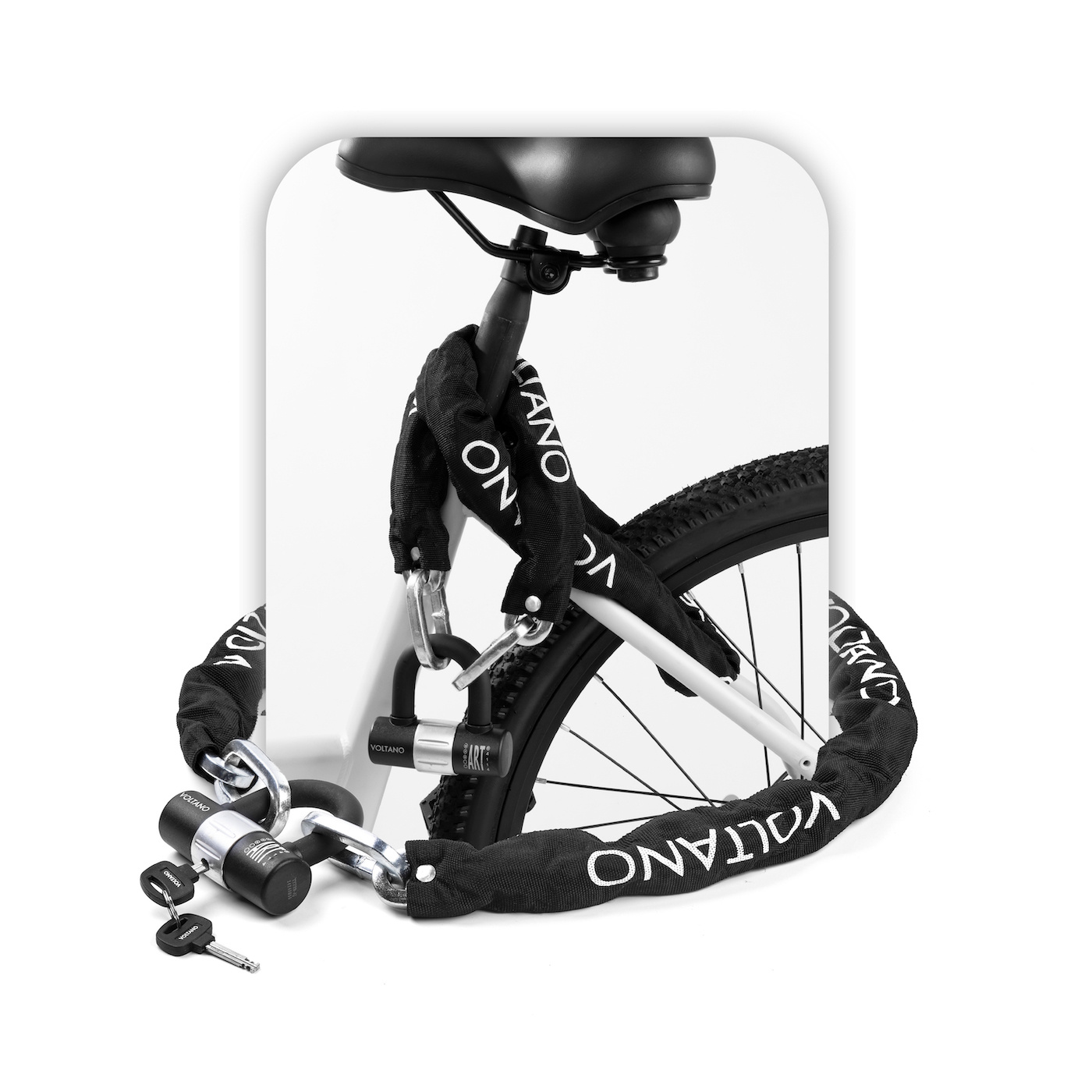 Voltano ART3 Kettingslot Met Hangslot - Zwart - 130 CM - ART 3 Slot