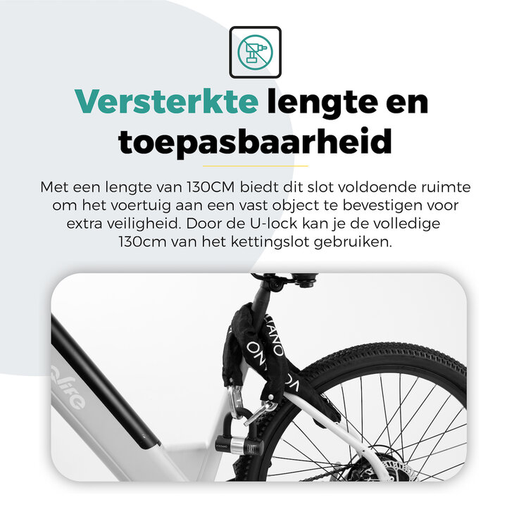 Voltano ART3 Kettingslot Met Hangslot - Zwart - 130 CM - ART 3 Slot