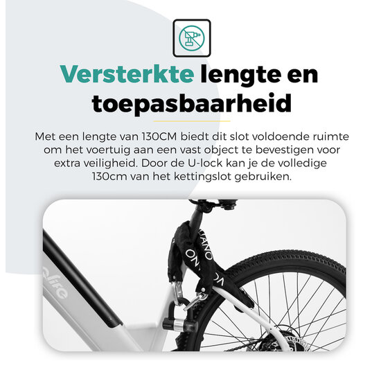 Voltano ART3 Kettingslot Met Hangslot - Zwart - 130 CM - ART 3 Slot