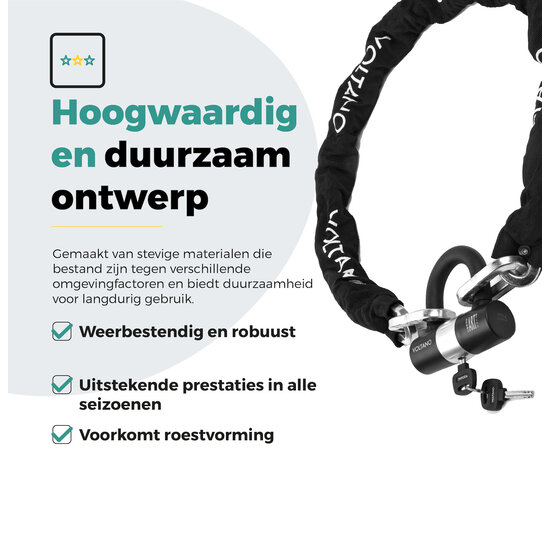 Voltano ART4 Kettingslot Motor Met U-Lock - Zwart - 130 CM -  ART 4 Slot