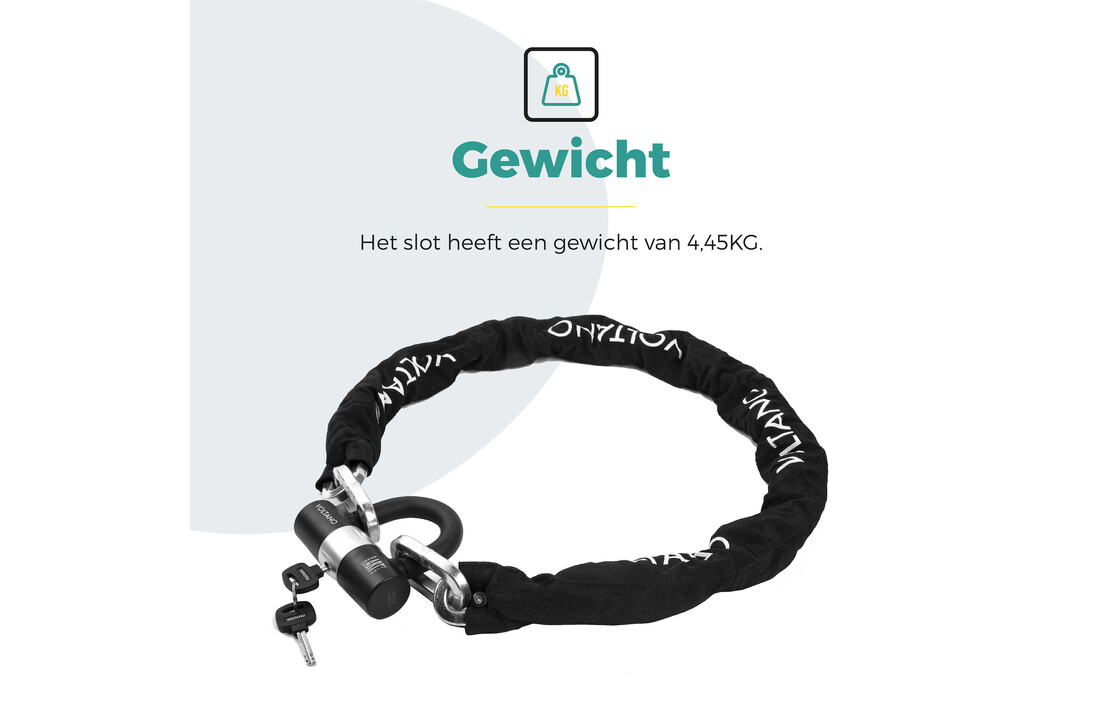 Voltano ART4 Kettingslot Motor Met U-Lock - Zwart - 130 CM - ART 4 Slot