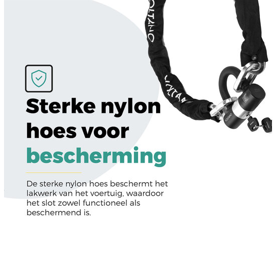 Voltano ART4 Kettingslot Motor Met U-Lock - Zwart - 130 CM -  ART 4 Slot