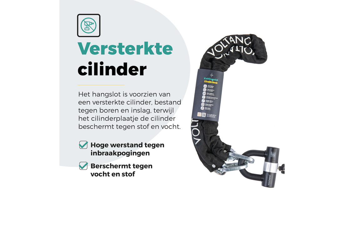 Voltano ART4 Kettingslot Motor Met U-Lock - Zwart - 130 CM - ART 4 Slot